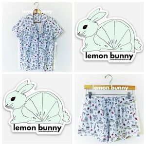 Roller Rabbit x Caffè Panna Dulce De Monkey Polo Pajamas Pistachio S New NWT